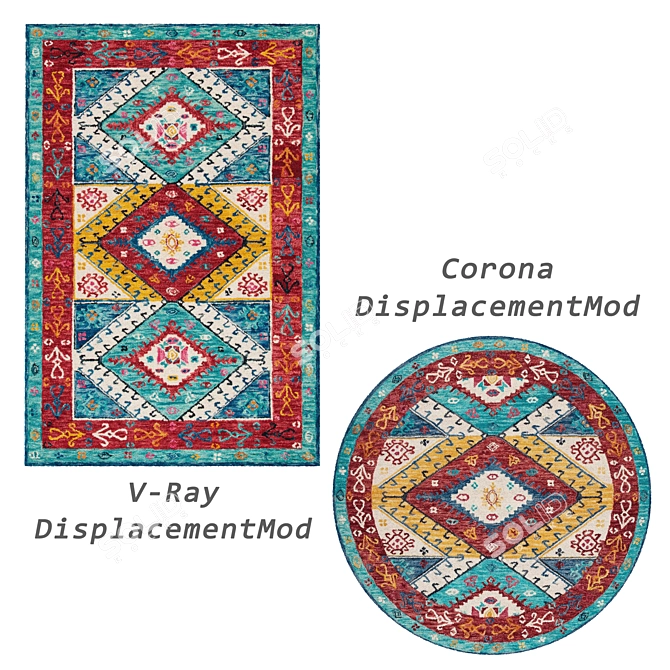 Versatile Set of 3D Rugs 3D model image 3