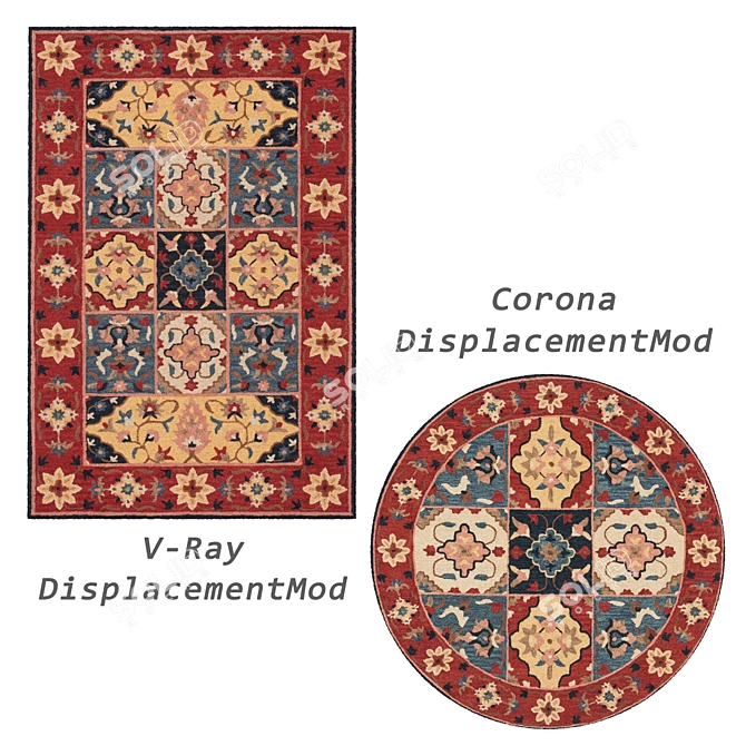 Versatile Rug Set: 8 Variations 3D model image 2