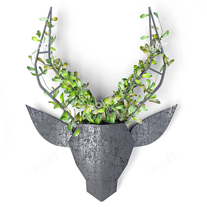 Deer Metal Wall Pots: Indoor Plant 3D model image 4