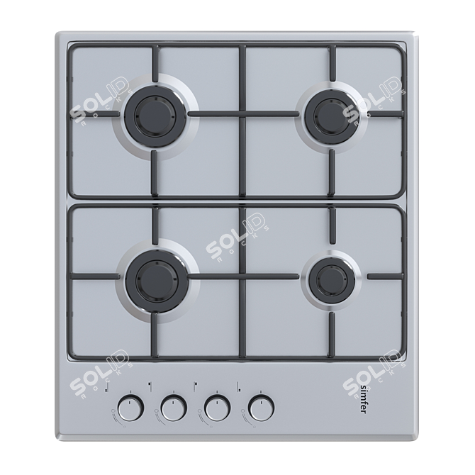 Simfer Gas Cooktop: Powerful, Safe, and Durable 3D model image 2