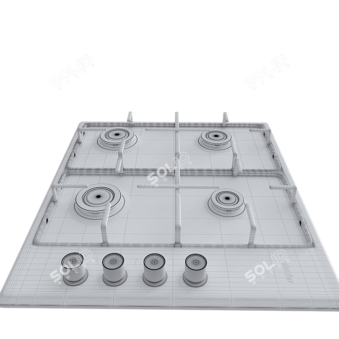 Simfer Gas Cooktop: Powerful, Safe, and Durable 3D model image 3