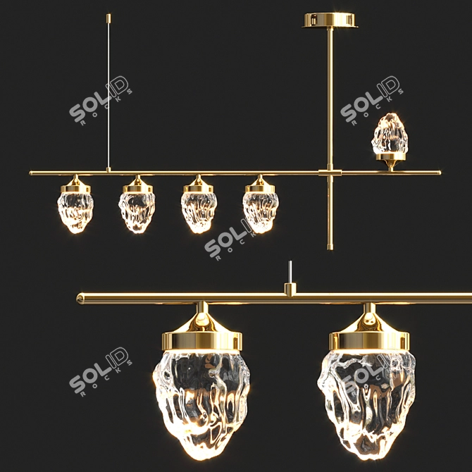 Elegant Crystal Pendant Light 3D model image 1