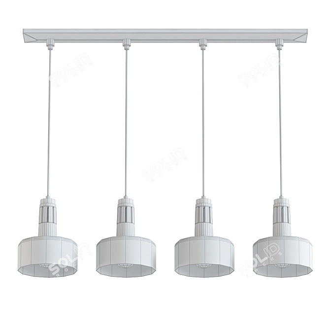 Sleek Iris Quatro Linear Pendant 3D model image 2