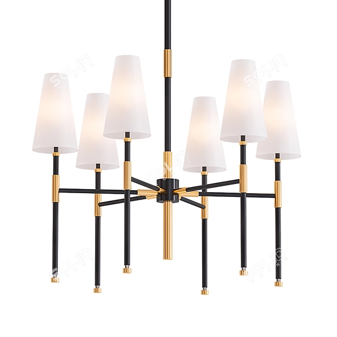 Antique Bronze Bowery Chandelier 3D model image 1