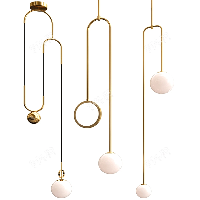 Modern Lighting Trio Set 3D model image 4