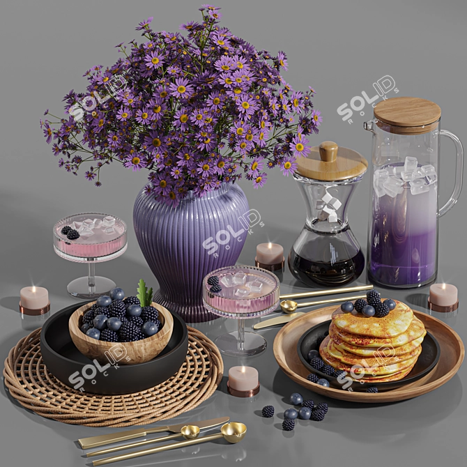 Elegant Tableware Set 2018 3D model image 1
