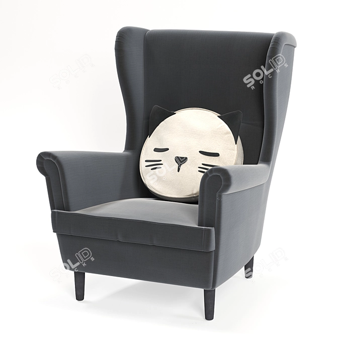 Ikea Kids Armchair STRANDMON: Comfy & Cute 3D model image 1