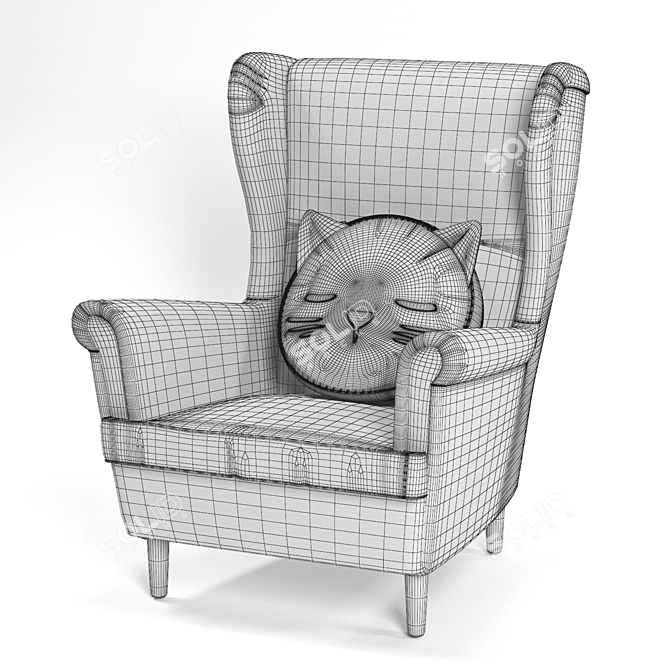 Ikea Kids Armchair STRANDMON: Comfy & Cute 3D model image 3