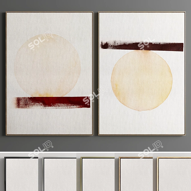 Minimal Abstract Photo Frame Set 3D model image 1