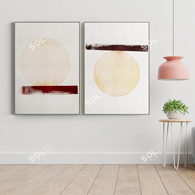 Minimal Abstract Photo Frame Set 3D model image 3