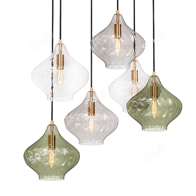 Vibrant Green Kaleido Ceiling Light 3D model image 1