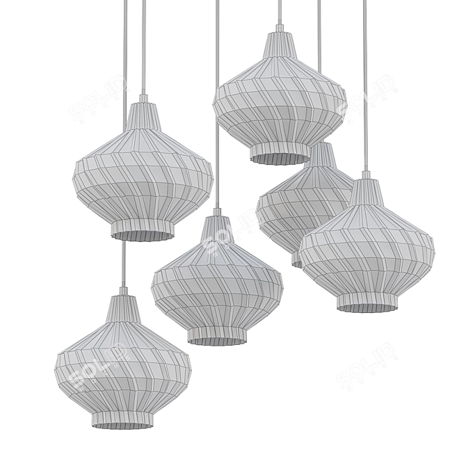 Vibrant Green Kaleido Ceiling Light 3D model image 2