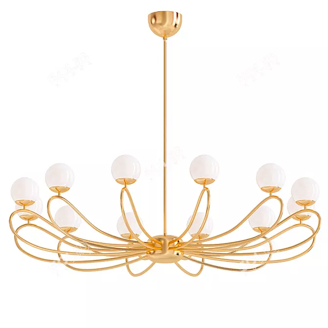 Brass Papillon Ceiling Light 3D model image 1