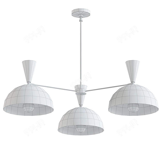 Modern Black and White Chandelier 3D model image 2