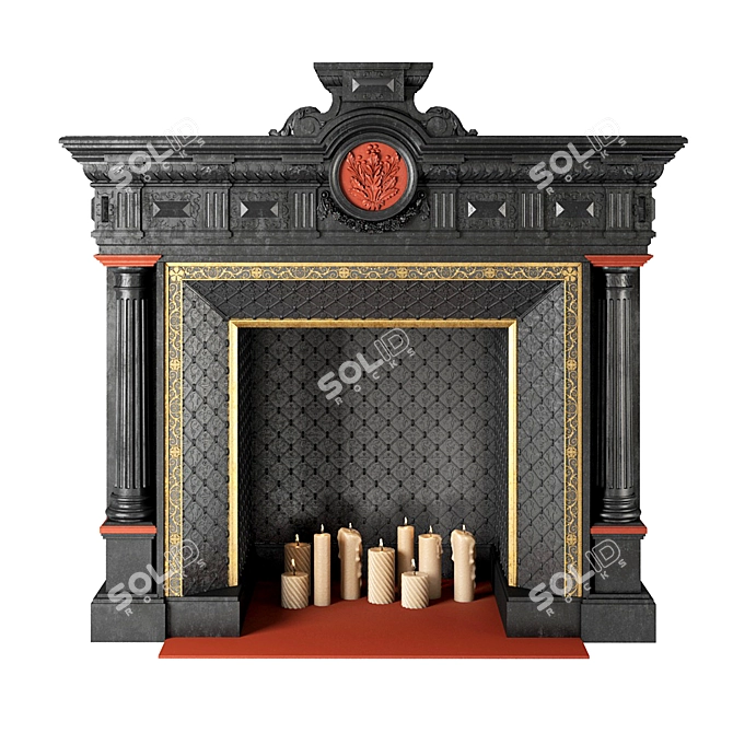 Elegant Fire Haven: Classic Fireplace 3D model image 1