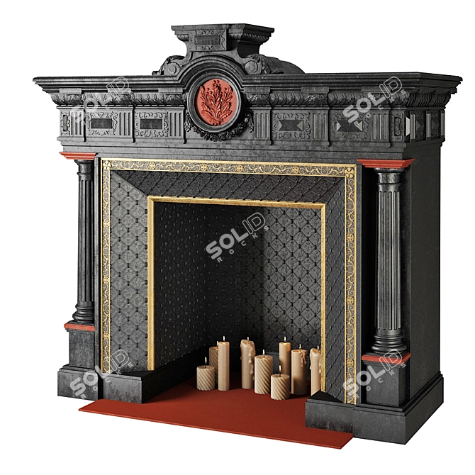 Elegant Fire Haven: Classic Fireplace 3D model image 2