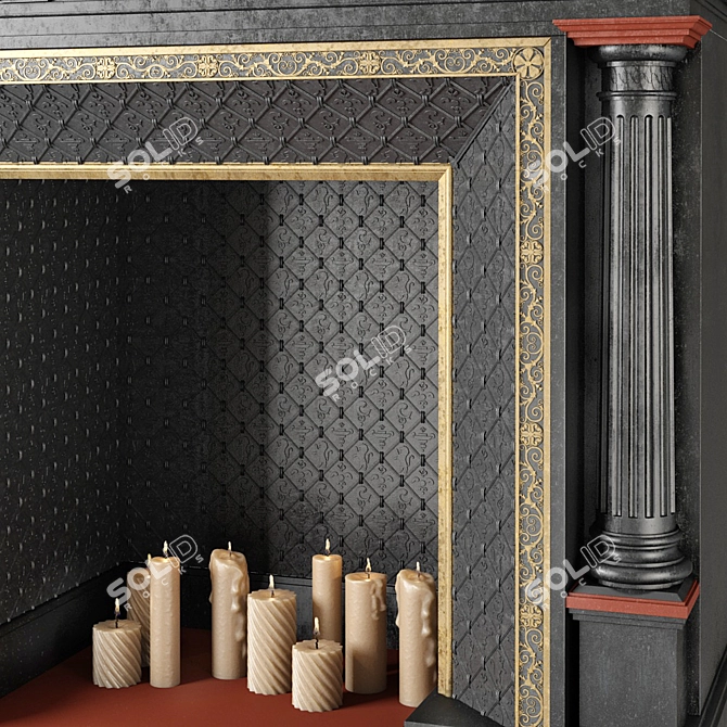 Elegant Fire Haven: Classic Fireplace 3D model image 4