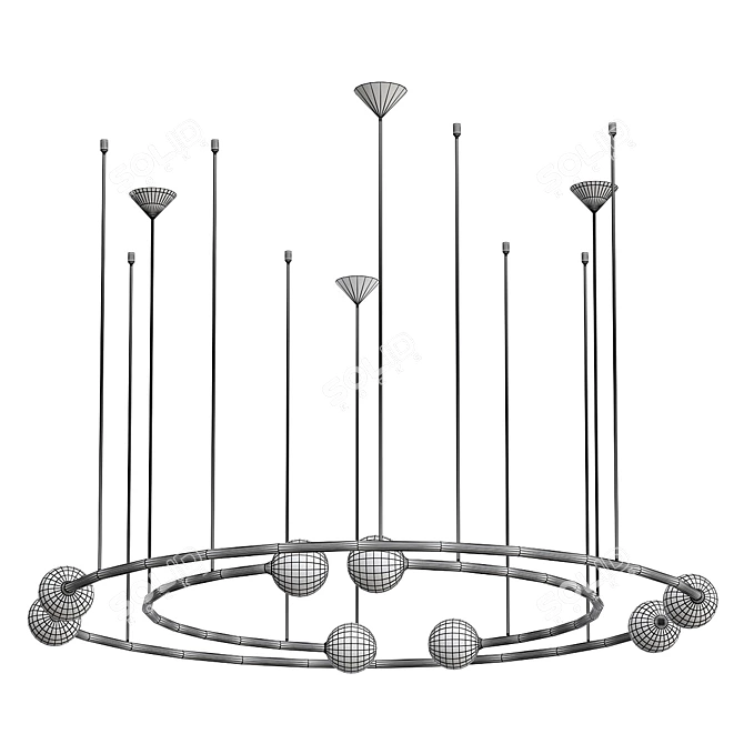 Elegant Orery Pendant Light 3D model image 2