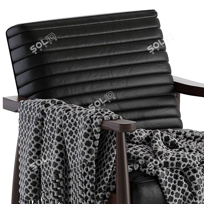 Modern Jane Leather Accent Chair 3D model image 2