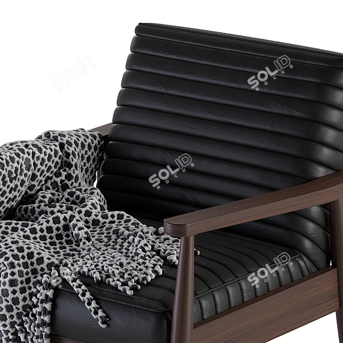 Modern Jane Leather Accent Chair 3D model image 6
