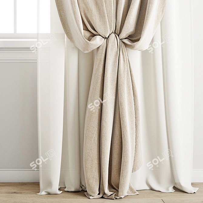 Premium Polygonal Curtain Model 3D model image 4