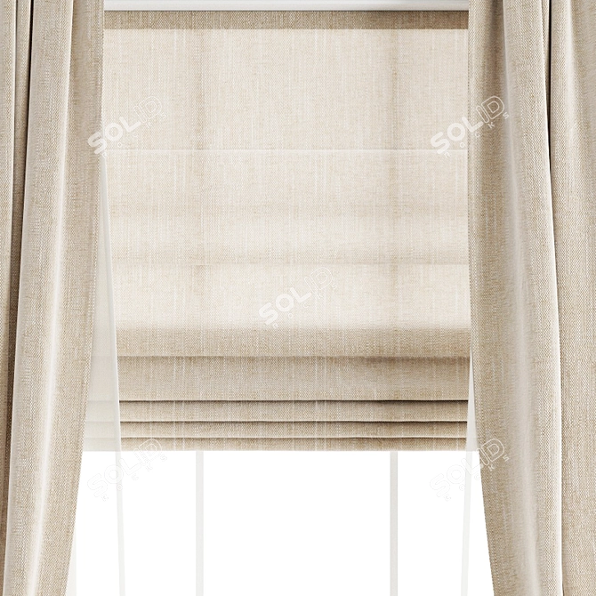 Premium Polygonal Curtain Model 3D model image 5