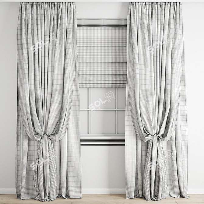 Premium Polygonal Curtain Model 3D model image 6