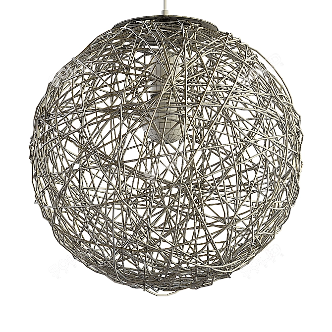 Natural Hemp Ball Pendant Lights 3D model image 7