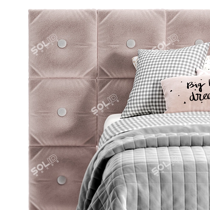 Versatile Corner Bed with Detachable Pillow Panels 3D model image 4