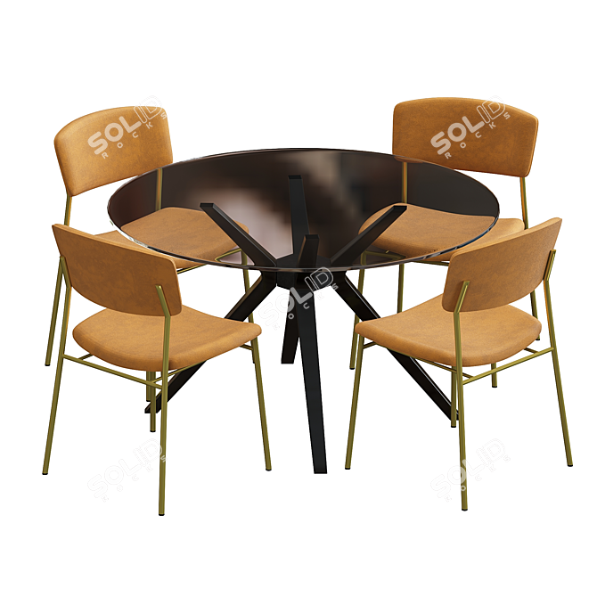 Retro-inspired Calligaris Chair 3D model image 2