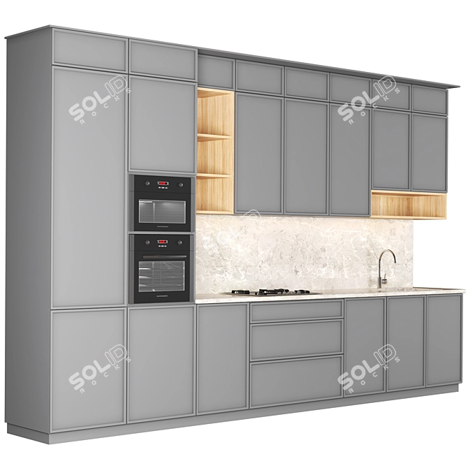 Sleek Modern Kitchen Design 3D model image 6