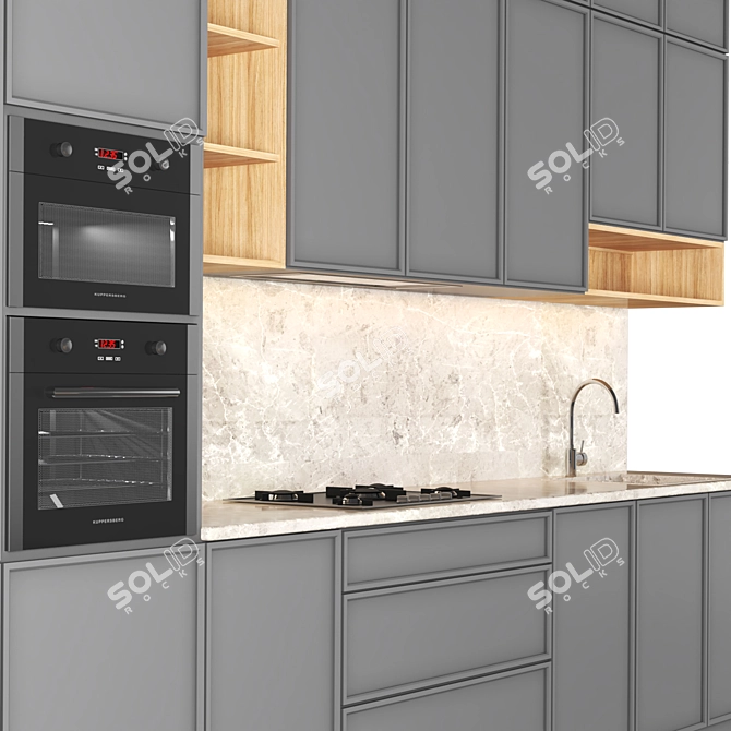 Sleek Modern Kitchen Design 3D model image 7