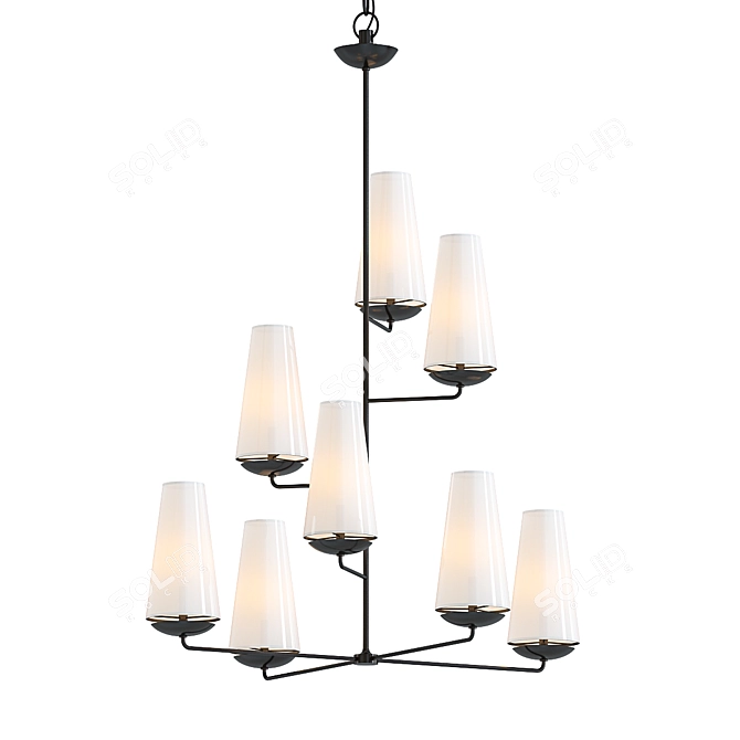 Elegant Vertical Chandelier 3D model image 1