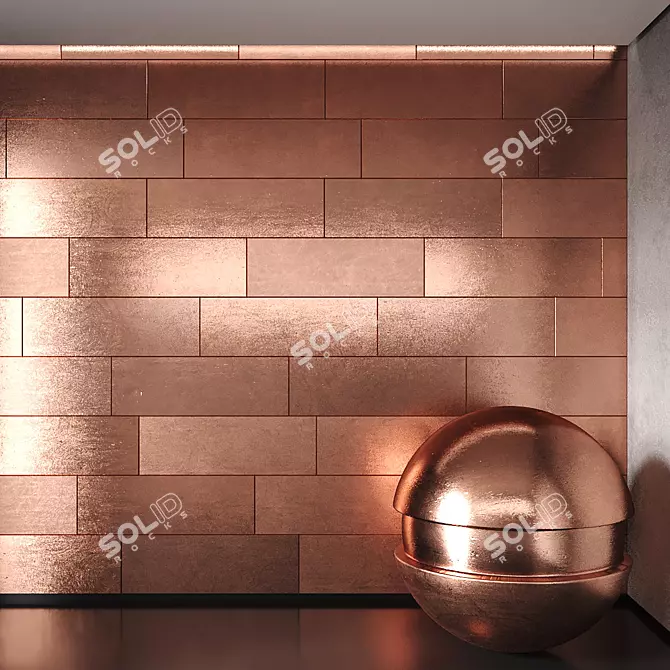 Copper Decor Panels: Seamless, Metallic Finish 3D model image 1