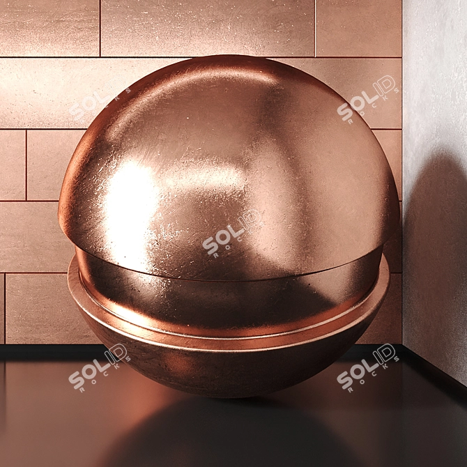 Copper Decor Panels: Seamless, Metallic Finish 3D model image 2