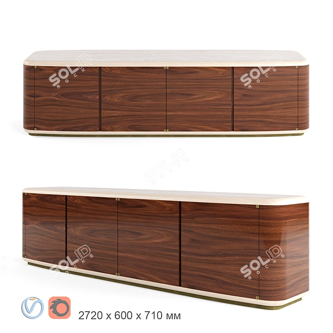 Giorgetti BULL Sideboard: Iconic Elegance 3D model image 4