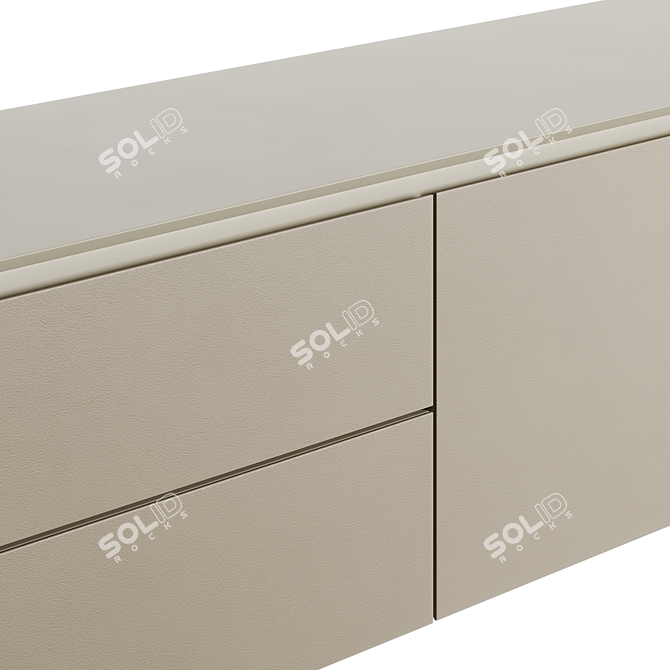 Fendi Stone Edge Low Cabinet: Elegant Sycamore TV Stand 3D model image 7