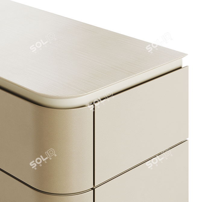 Fendi Stone Edge Low Cabinet: Elegant Sycamore TV Stand 3D model image 8