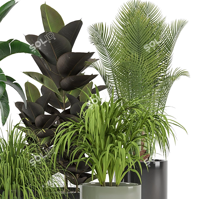  Foliage Finesse: Indoor Plants in Ferm Living Bau Pot 3D model image 4