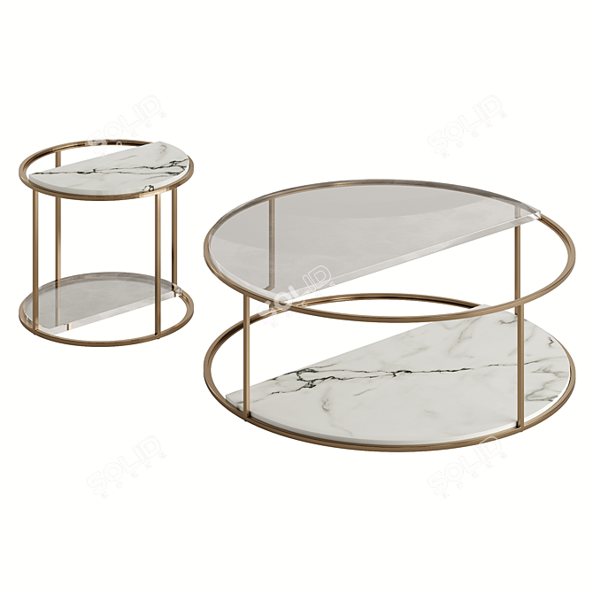 Fendi Boogie Circle Marble Table 3D model image 1