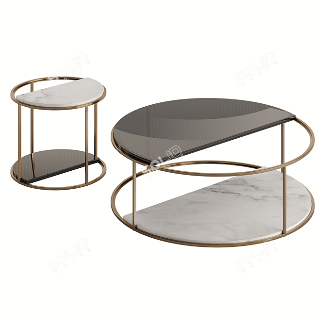 Fendi Boogie Circle Marble Table 3D model image 2