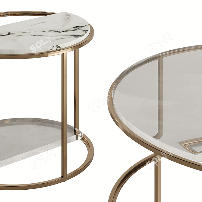 Fendi Boogie Circle Marble Table 3D model image 3