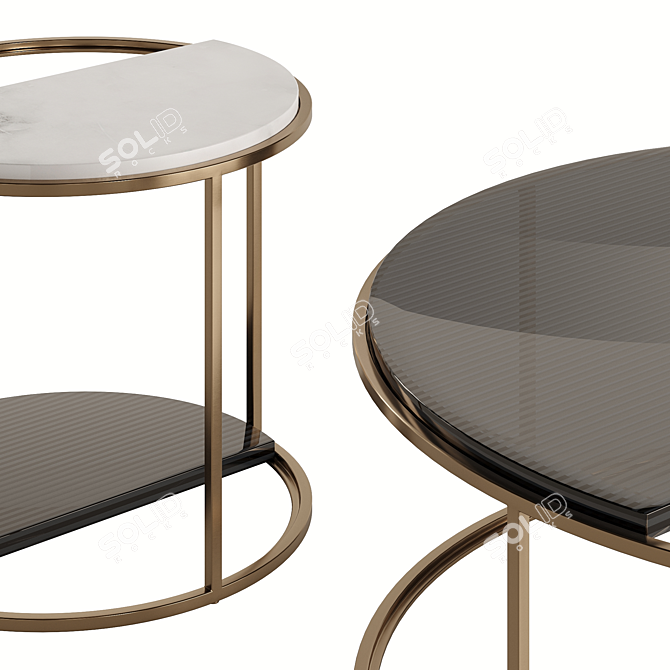 Fendi Boogie Circle Marble Table 3D model image 4