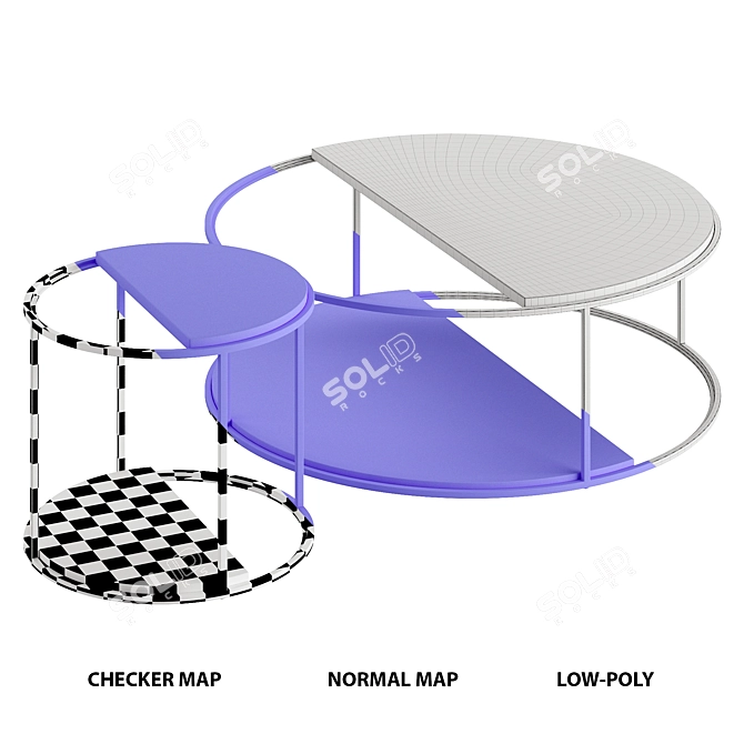 Fendi Boogie Circle Marble Table 3D model image 6