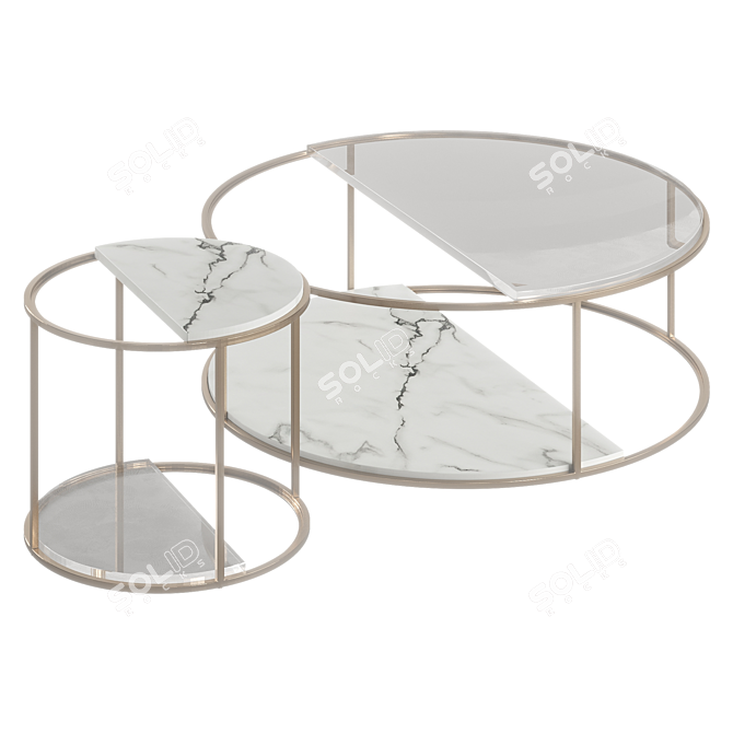 Fendi Boogie Circle Marble Table 3D model image 7