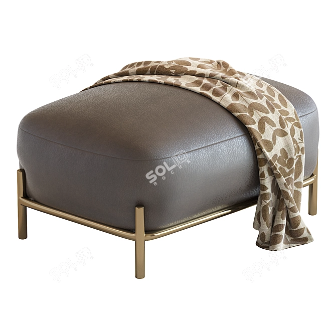 Modern Gray Pouf: Stylish, Compact & Comfortable 3D model image 5