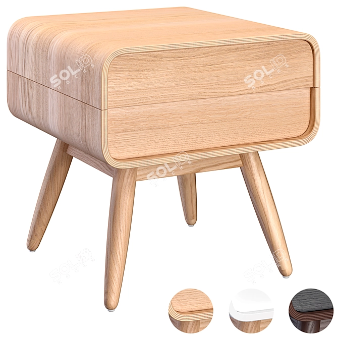 Esme Ash Bedside Table - Stylish and Functional 3D model image 5