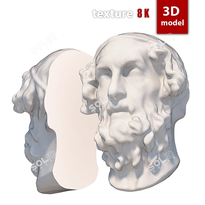 Homer's Plaster Head Sculpture 3D model image 5