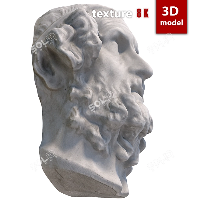 Homer's Plaster Head Sculpture 3D model image 6