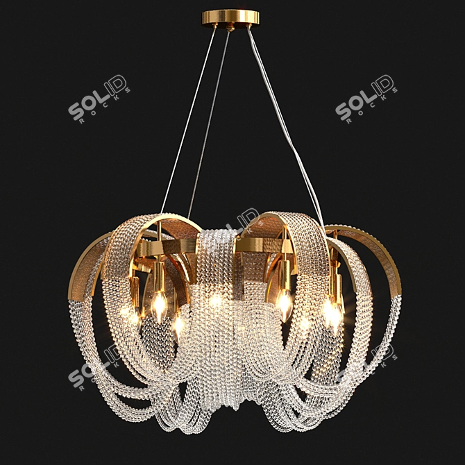 Elegant Pelagia Crystal Chandelier 3D model image 1